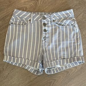 BDG Urban Outfitters Striped Denim High Rise Shorts